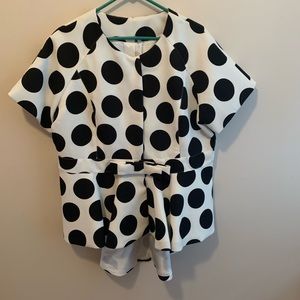 Forever 21 Polka Dot Short-Sleeve Peplum Jacket